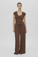CAMILLA AND MARC - CALI CAP SLEEVE BODYSUIT - CHOCOLATE