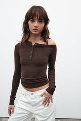 BAYSE BRAND - ZINNIA TOP - CHOCOLATE