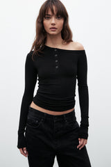 BAYSE BRAND - ZINNIA TOP - BLACK