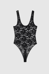 ANINE BING - ALYSHA BODYSUIT - BLACK FLORAL