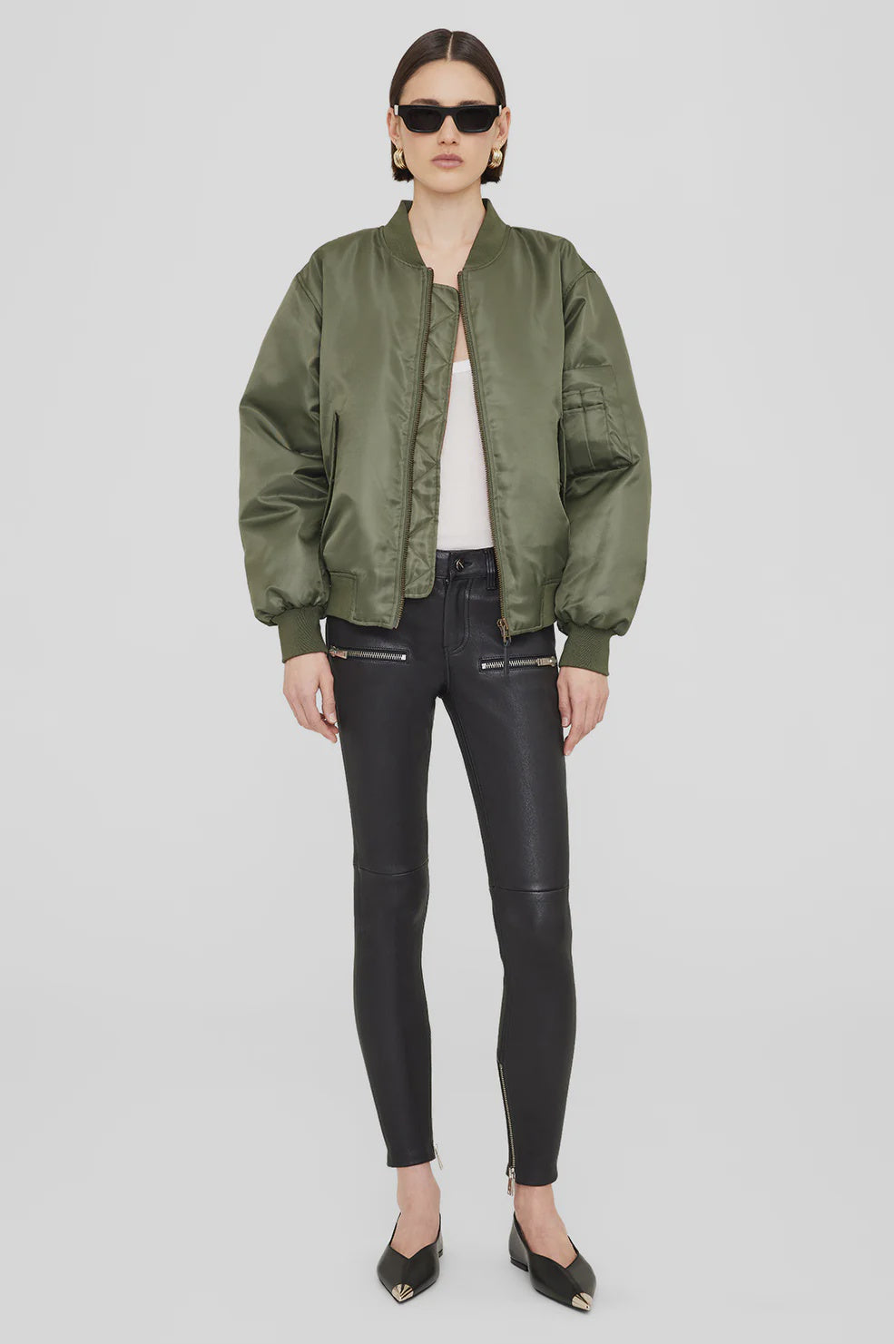 ANINE BING - LEON BOMBER - ARMY GREEN