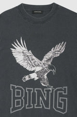 ANINE BING - LILI TEE RETRO EAGLE - WASHED BLACK