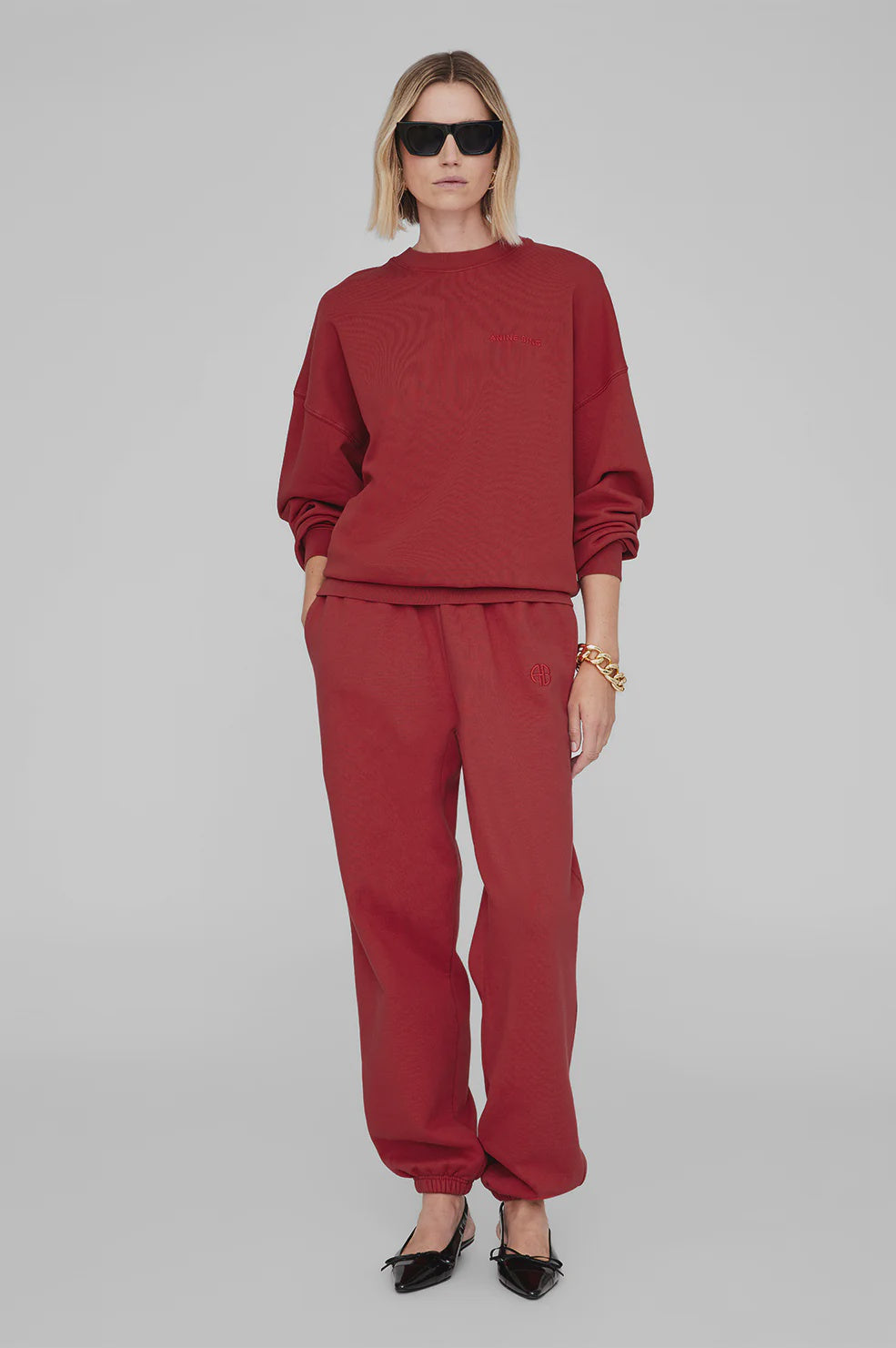 ANINE BING - MILES SWEATSHIRT - WASHED RED