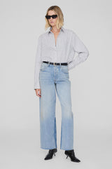 ANINE BING - ESSIE SHIRT - WHITE AND NAVY STRIPE