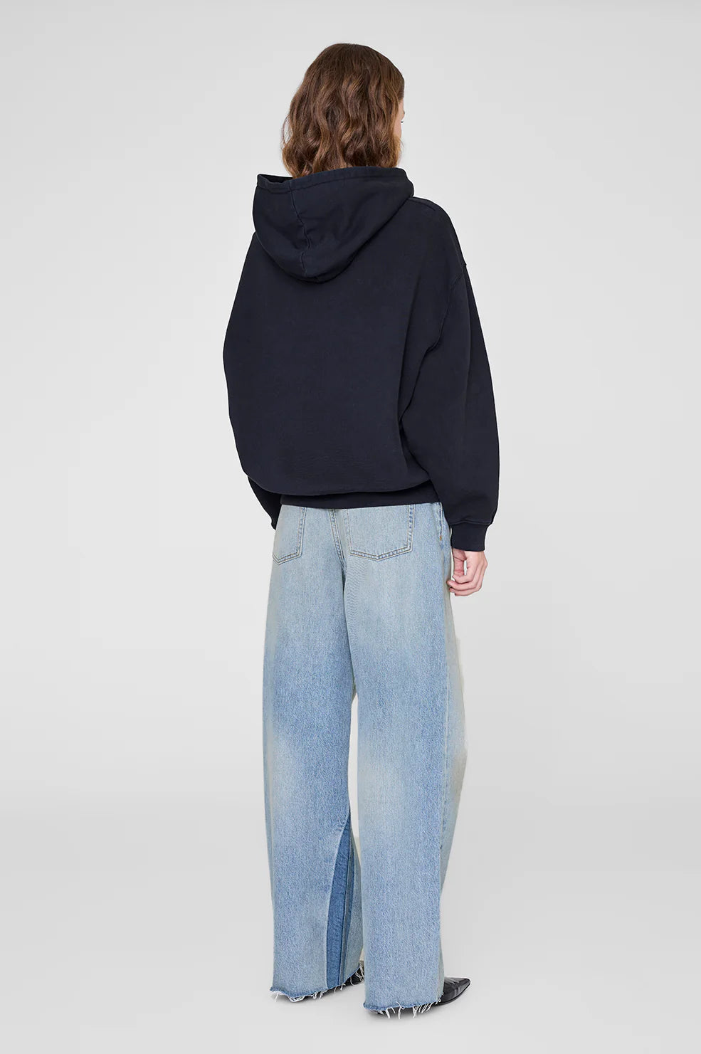 ANINE BING - JACI HOODIE LETTERMAN - VINTAGE BLACK