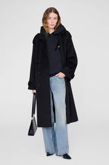 ANINE BING - JACI HOODIE LETTERMAN - VINTAGE BLACK