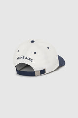 ANINE BING - JEREMY BASEBALL CAP - IVORY AND NAVY