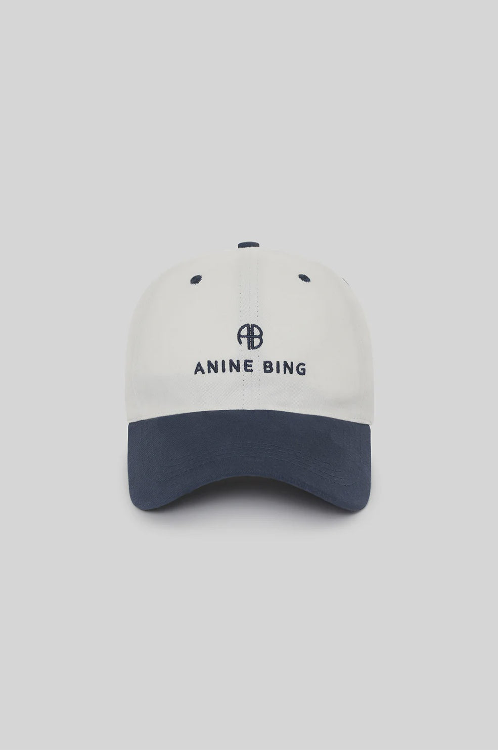 ANINE BING - JEREMY BASEBALL CAP - IVORY AND NAVY