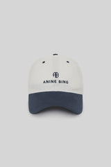 ANINE BING - JEREMY BASEBALL CAP - IVORY AND NAVY