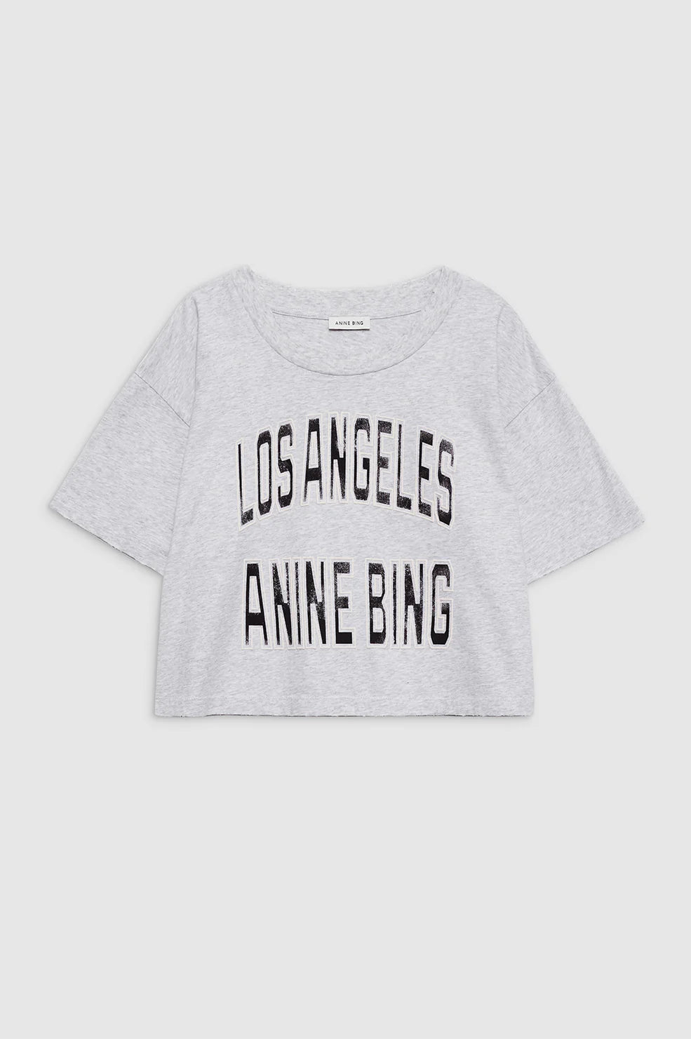 ANINE BING - JOHNNY CROPPED TEE - GREY
