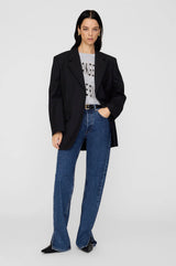 ANINE BING - JOHNNY CROPPED TEE - GREY