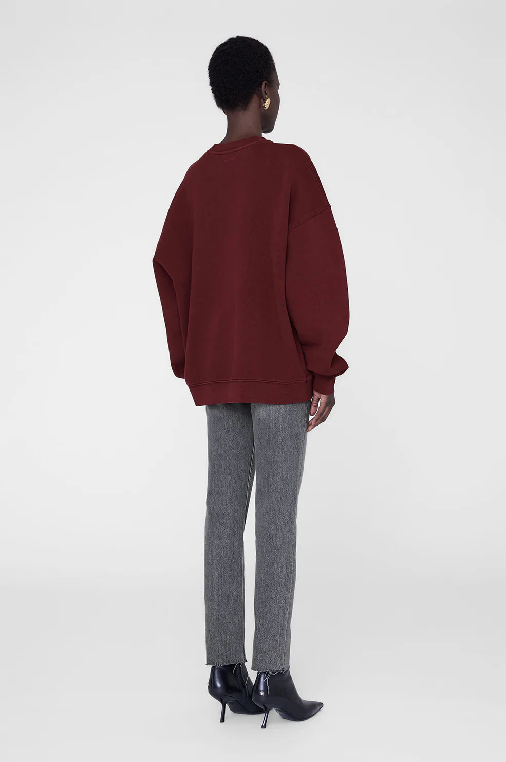 ANINE BING - MILES SWEATSHIRT CHENILLE SIGNATURE - CABERNET