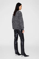 ANINE BING - MILES SWEATSHIRT - GREY LEOPARD