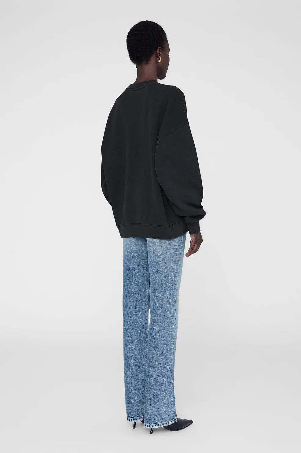 ANINE BING - MILES SWEATSHIRT CHENILLE SIGNATURE - BLACK