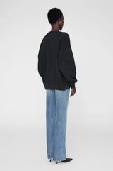 ANINE BING - MILES SWEATSHIRT CHENILLE SIGNATURE - BLACK