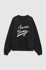 ANINE BING - MILES SWEATSHIRT CHENILLE SIGNATURE - BLACK