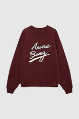 ANINE BING - MILES SWEATSHIRT CHENILLE SIGNATURE - CABERNET