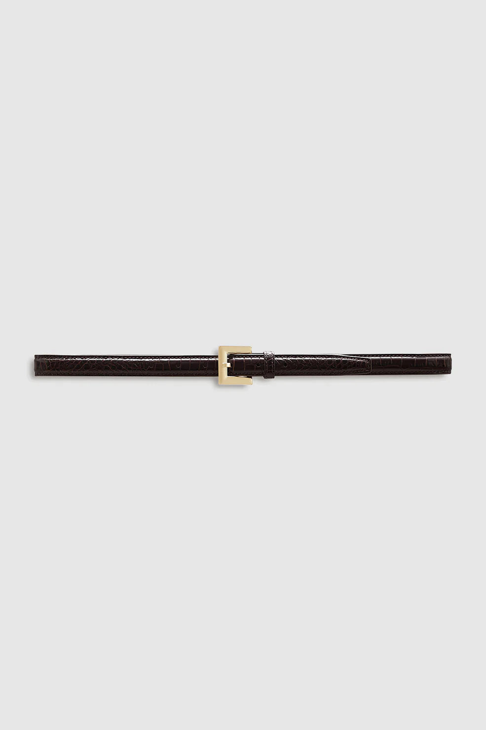 ANINE BING - NICOLA BELT - DARK BROWN EMBOSSED