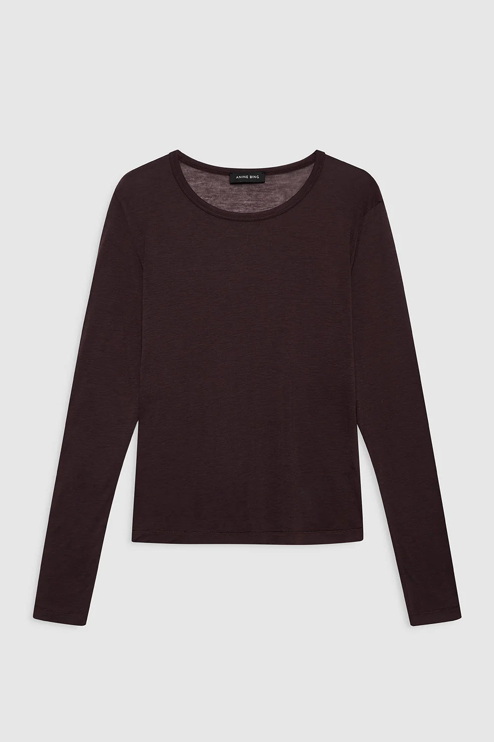 ANINE BING - SYLVIE LONG SLEEVE TEE - DARK BROWN