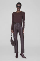 ANINE BING - SYLVIE LONG SLEEVE TEE - DARK BROWN