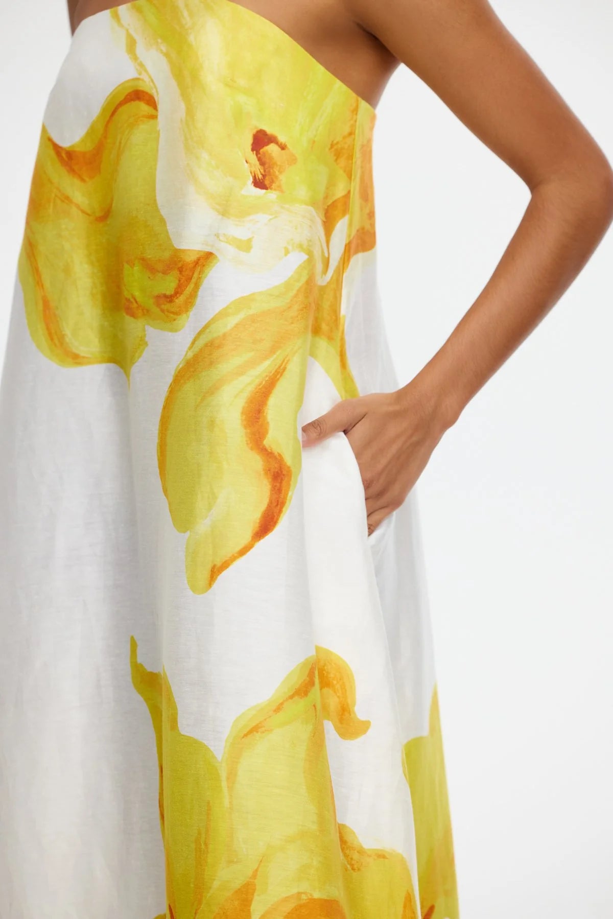 ACLER - HOPTON MIDI DRESS - IVORY CALLA LILY