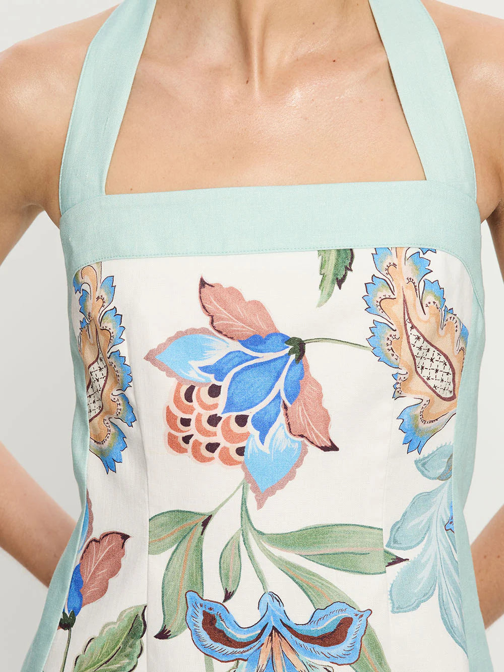 KIVARI - AZURE HALTER MINI DRESS - AZURE