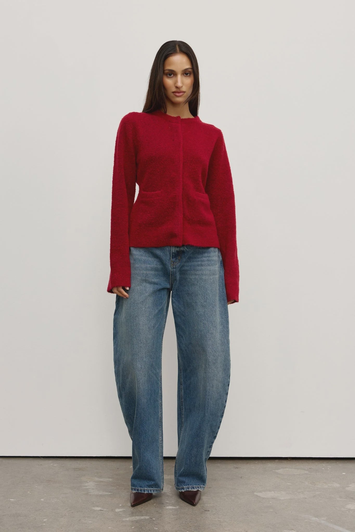 BAYSE - BEATRICE CARDIGAN - RED