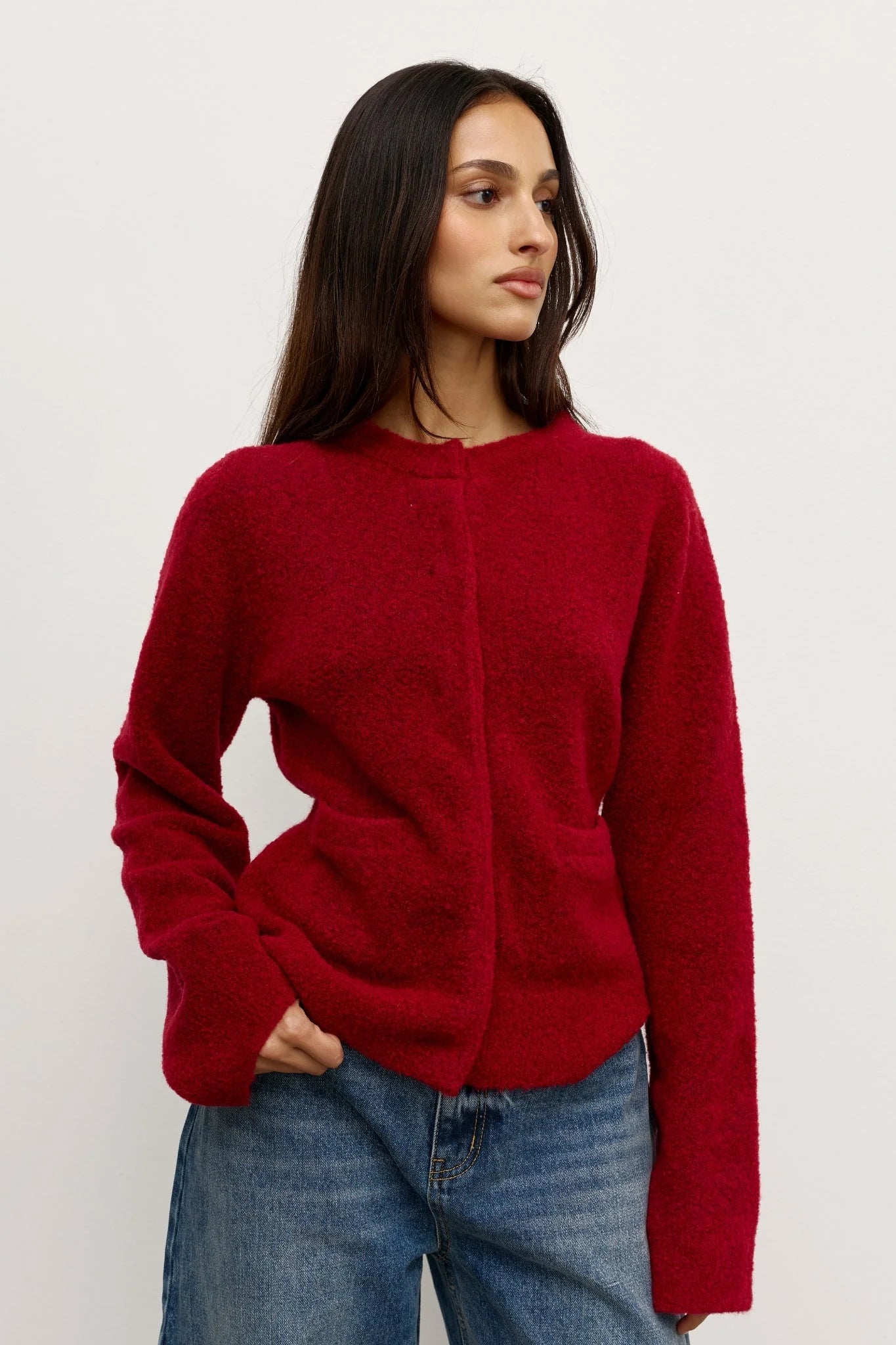 BAYSE - BEATRICE CARDIGAN - RED