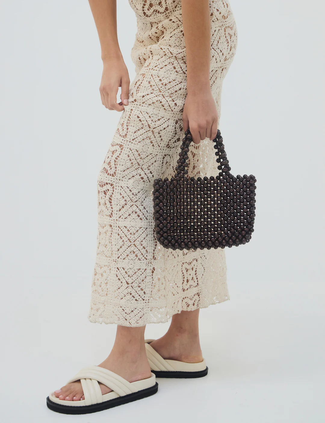 LA TRIBE - BONBON BEADED BAG - BROWN