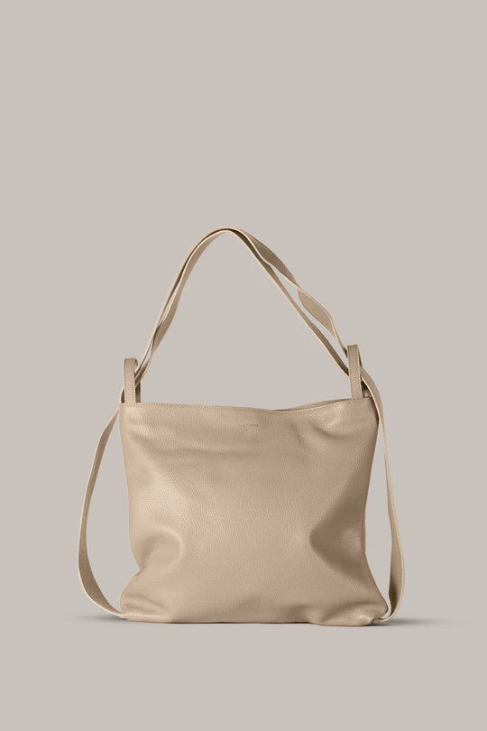 VESTIRSI - BELLA 2-IN-1 CONVERTIBLE BACKPACK TOTE - BEIGE