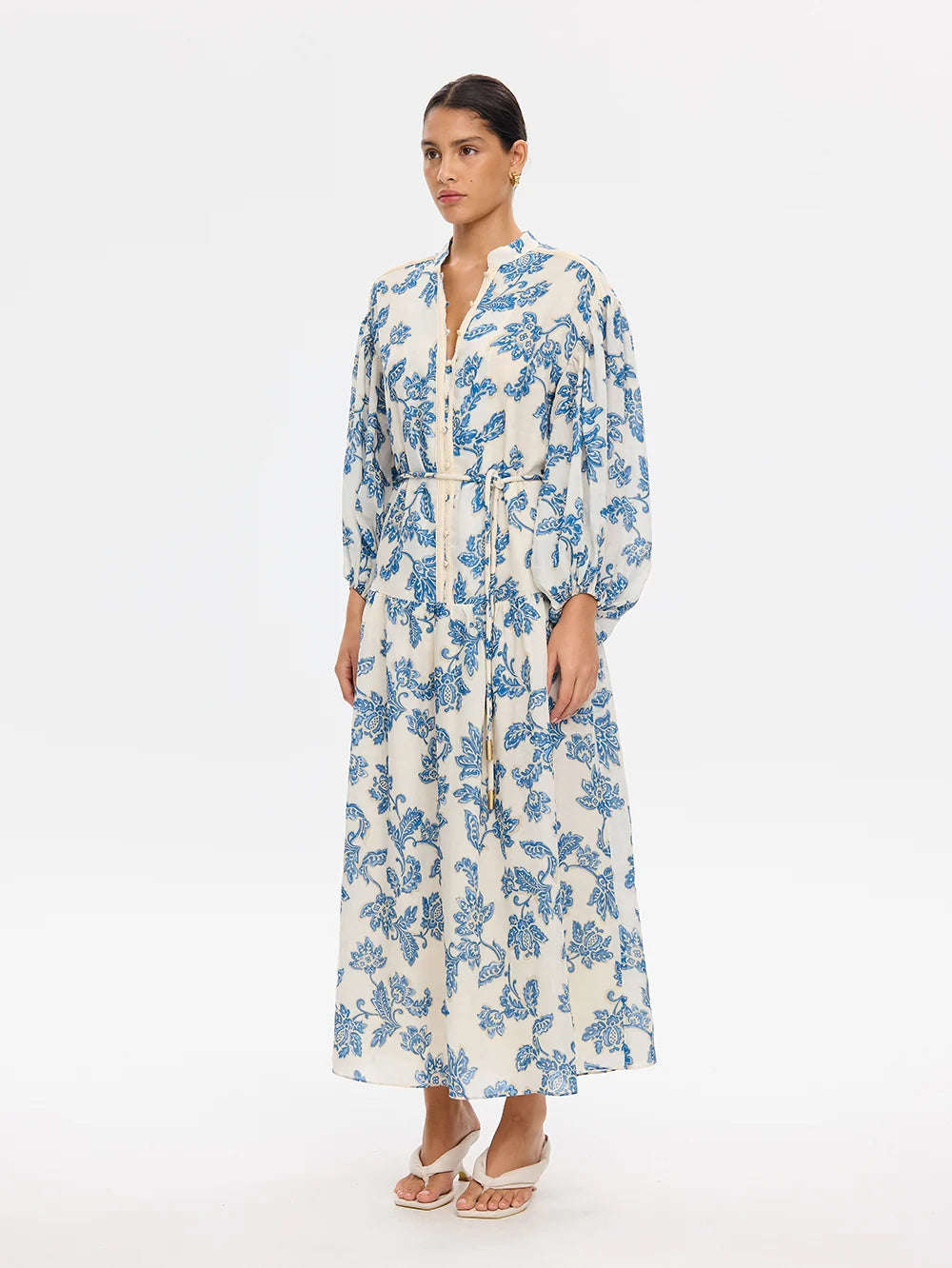 KIVARI - BLUEBELL MAXI DRESS - BLUE ECRU