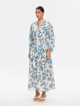 KIVARI - BLUEBELL MAXI DRESS - BLUE ECRU