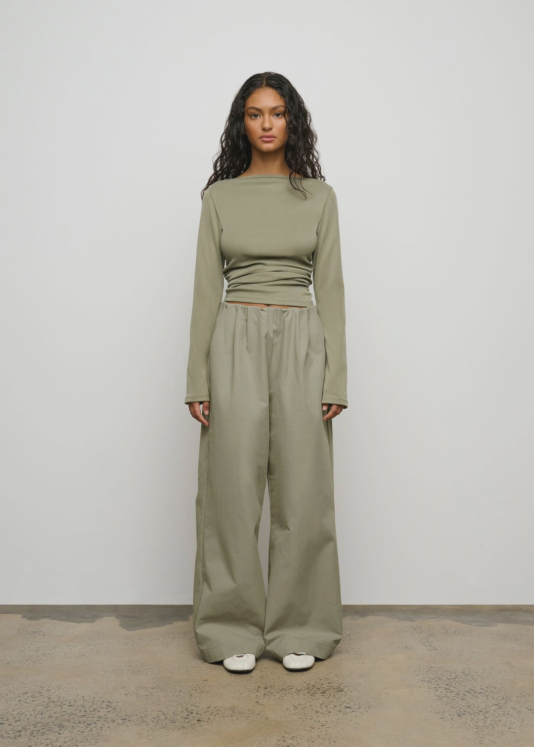 ONE OF OTHERS - CIERA LONG SLEEVE TOP - SAGE