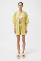 CAMILLA AND MARC - AGNA LACE SHORT SLEEVE SHIRT - PALE LIME