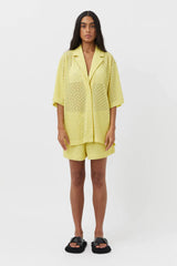 CAMILLA AND MARC - AGNA LACE SHORT SLEEVE SHIRT - PALE LIME