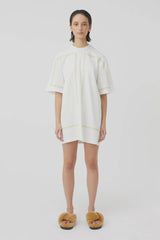 CAMILLA AND MARC - FORTUNA MINI TEE DRESS - SOFT WHITE/LEMON MILK