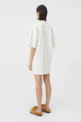 CAMILLA AND MARC - FORTUNA MINI TEE DRESS - SOFT WHITE/LEMON MILK