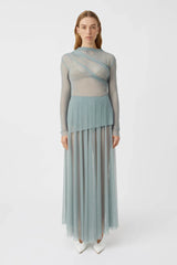 CAMILLA AND MARC - LATTICE SHEER MAXI SKIRT - SEAFOAM