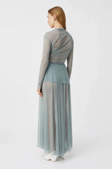 CAMILLA AND MARC - LATTICE SHEER MAXI SKIRT - SEAFOAM