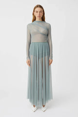 CAMILLA AND MARC - LATTICE SHEER MAXI SKIRT - SEAFOAM