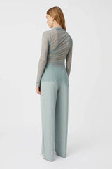 CAMILLA AND MARC - LATTICE LONG SLEEVE SHEER TOP - SEAFOAM