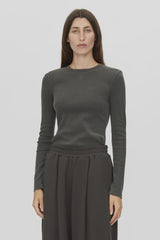 CAMILLA AND MARC - ABEL MONOGRAM LONG SLEEVE TOP - CHICAGO GREY