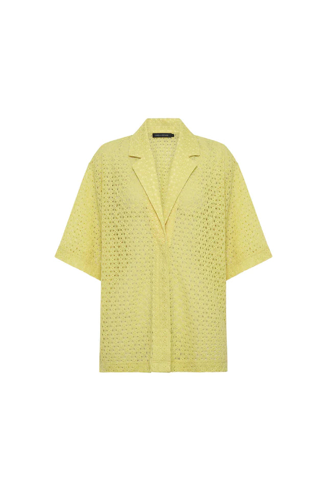 CAMILLA AND MARC - AGNA LACE SHORT SLEEVE SHIRT - PALE LIME