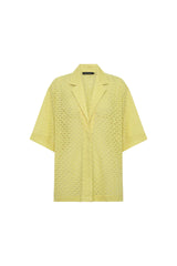 CAMILLA AND MARC - AGNA LACE SHORT SLEEVE SHIRT - PALE LIME