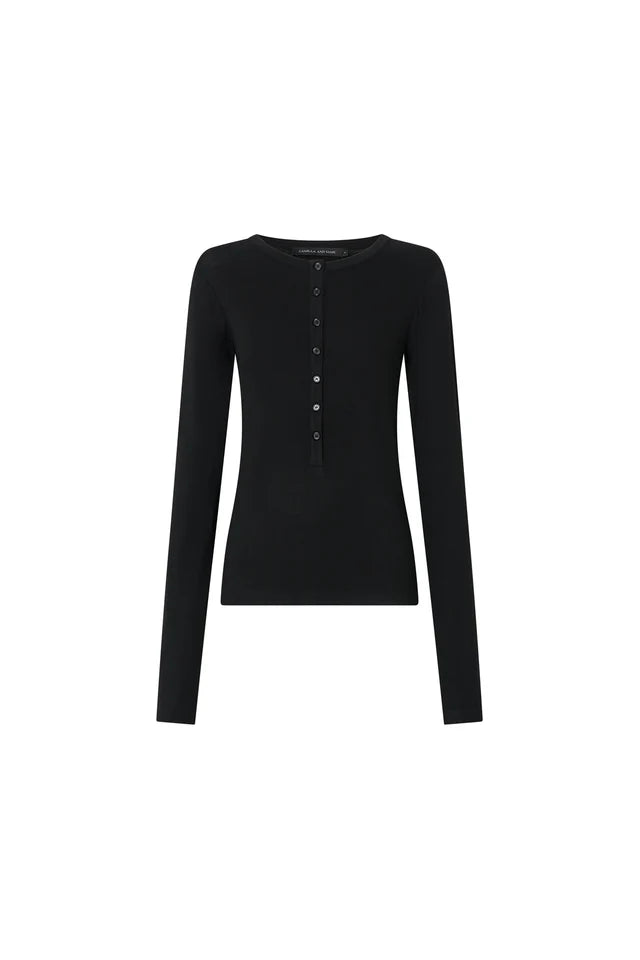 CAMILLA AND MARC - DELPHIN BUTTON DOWN TOP - BLACK