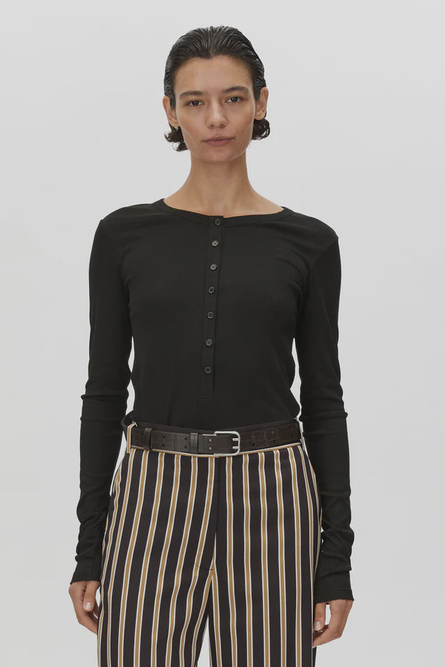 CAMILLA AND MARC - DELPHIN BUTTON DOWN TOP - BLACK
