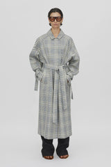 CAMILLA AND MARC - DELTA PLAID TRENCH - KHAKI PLAID