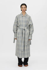 CAMILLA AND MARC - DELTA PLAID TRENCH - KHAKI PLAID