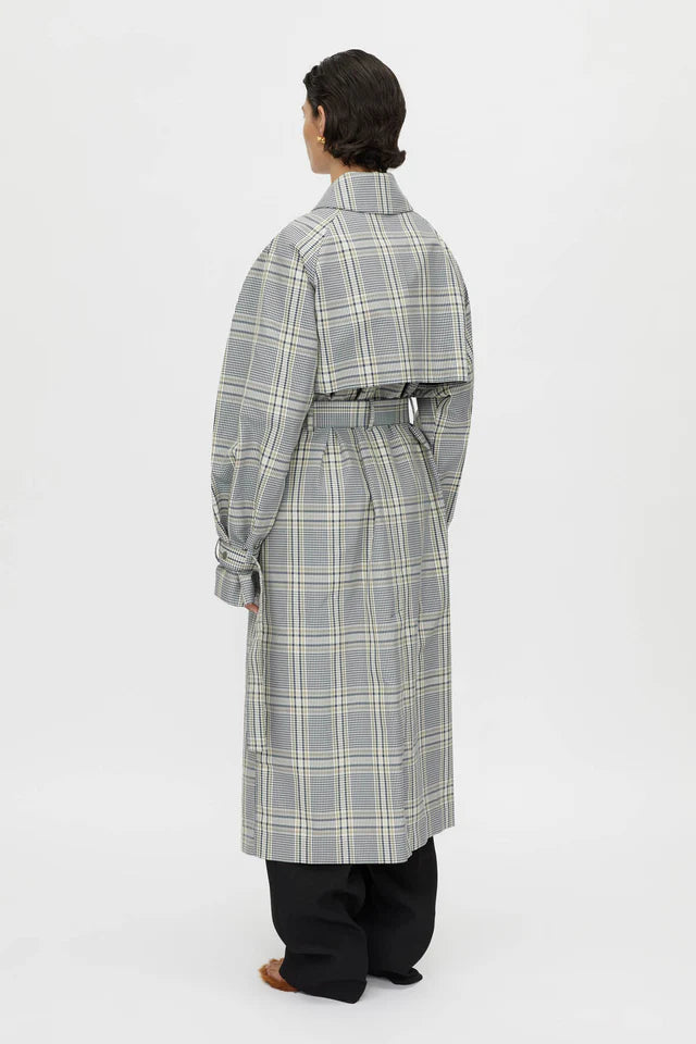 CAMILLA AND MARC - DELTA PLAID TRENCH - KHAKI PLAID