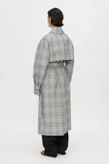 CAMILLA AND MARC - DELTA PLAID TRENCH - KHAKI PLAID